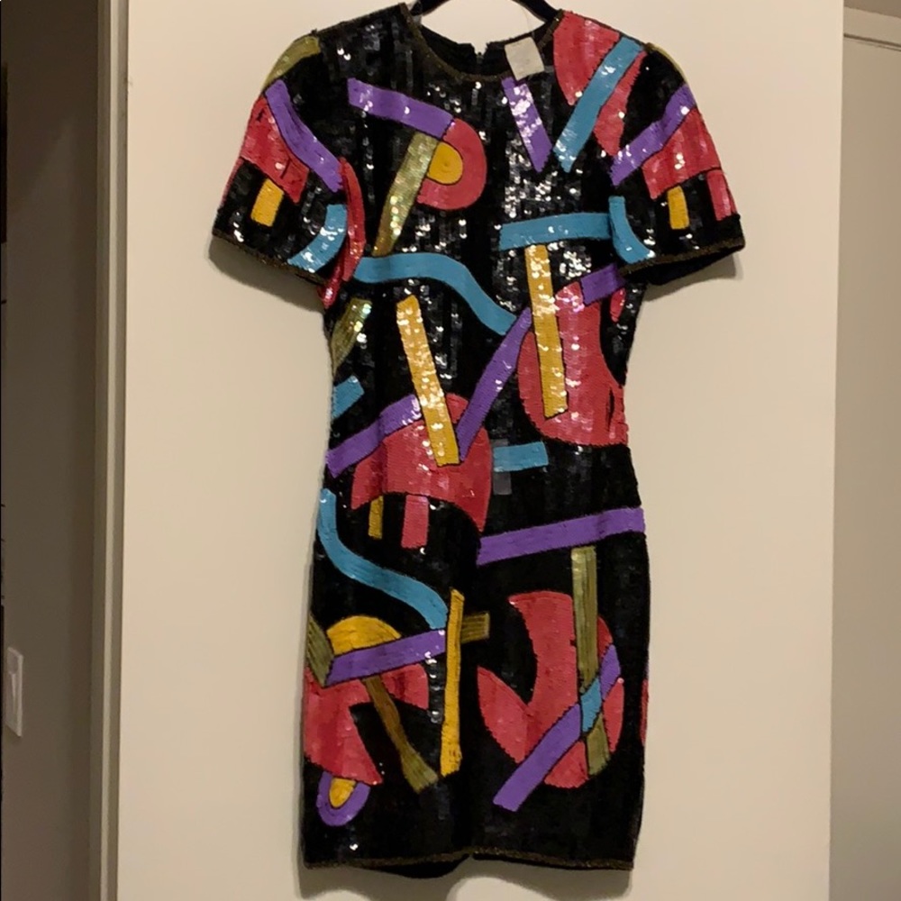80s Laurence Kazar sequin dress